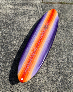 6'4 Twinzer - Striped deck/clear bottom (USED)