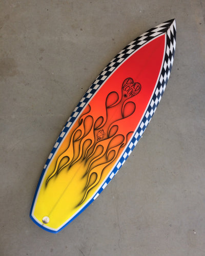 5’6 Flatdeck - Flame spray.